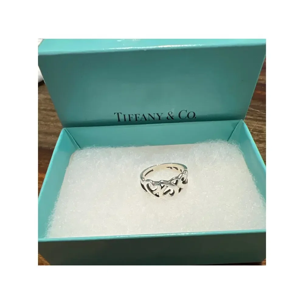 Tiffany & Co. Paloma Picasso Triple Loving Heart Ring Sterling Silver Size 6